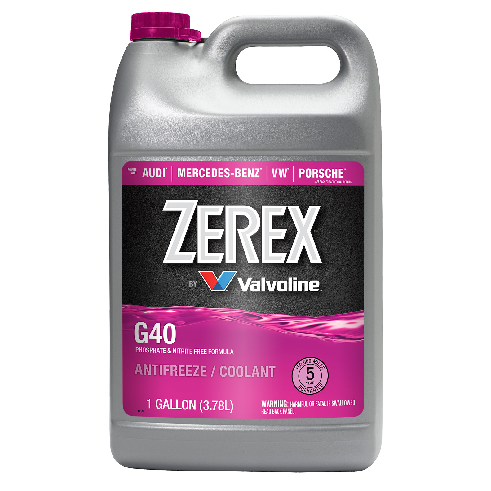 Valvoline Zerex Coolant Antifreeze Pink G40 1 Gallon 861526 for Mercedes  Porsche
